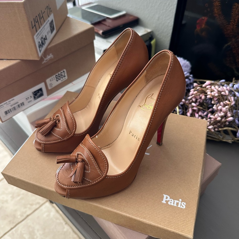 CHRISTIAN LOUBOUTIN Nappa Alta Campus 120 Peep Toe